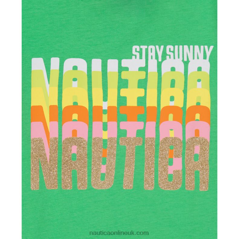 Nautica Girls\' Glitter Sunny T-Shirt (7-16) L6J4L1497 Dark Hunter