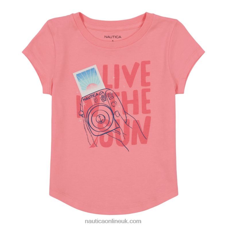 Nautica Girls' Live In The Sun T-Shirt (7-16) L6J4L1366 Leis Pink