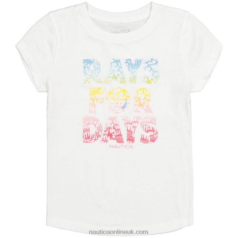 Nautica Girls' Rays For Days T-Shirt (7-16) L6J4L1330 Antique White Wash