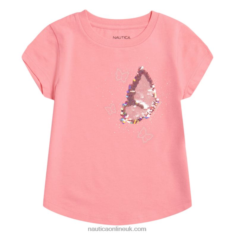 Nautica Little Girls' Be The Change T-Shirt (4-6X) L6J4L1380 Leis Pink