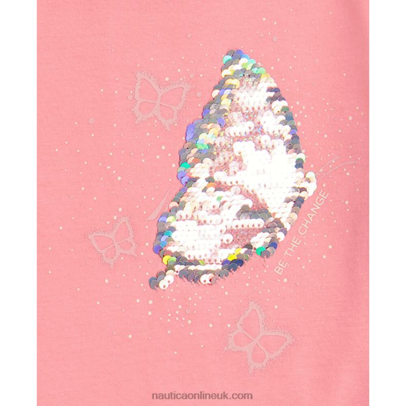 Nautica Little Girls\' Be The Change T-Shirt (4-6X) L6J4L1380 Leis Pink
