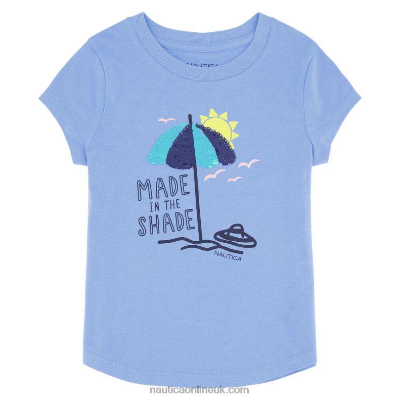 Nautica Little Girls' Made In The Shade T-Shirt (4-6X) L6J4L1489 Starry Blue