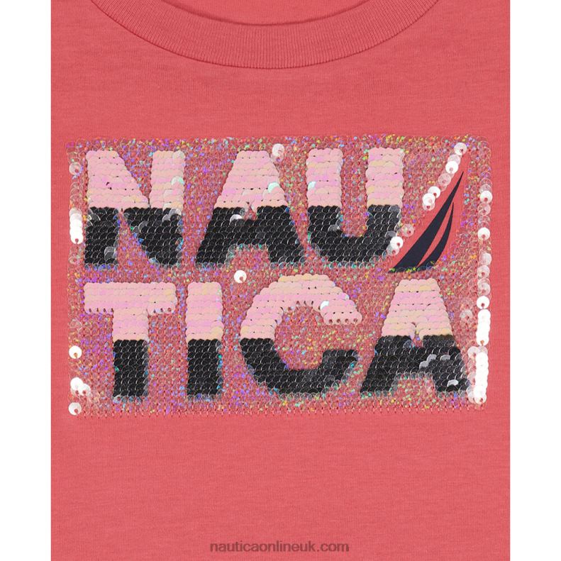 Nautica Little Girls\' Magic Sequin T-Shirt (4-6X) L6J4L1426 Raspberry