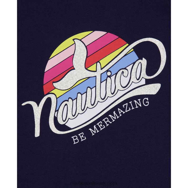 Nautica Little Girls\' Mermazing T-Shirt (4-7) L6J4L1561 Navy