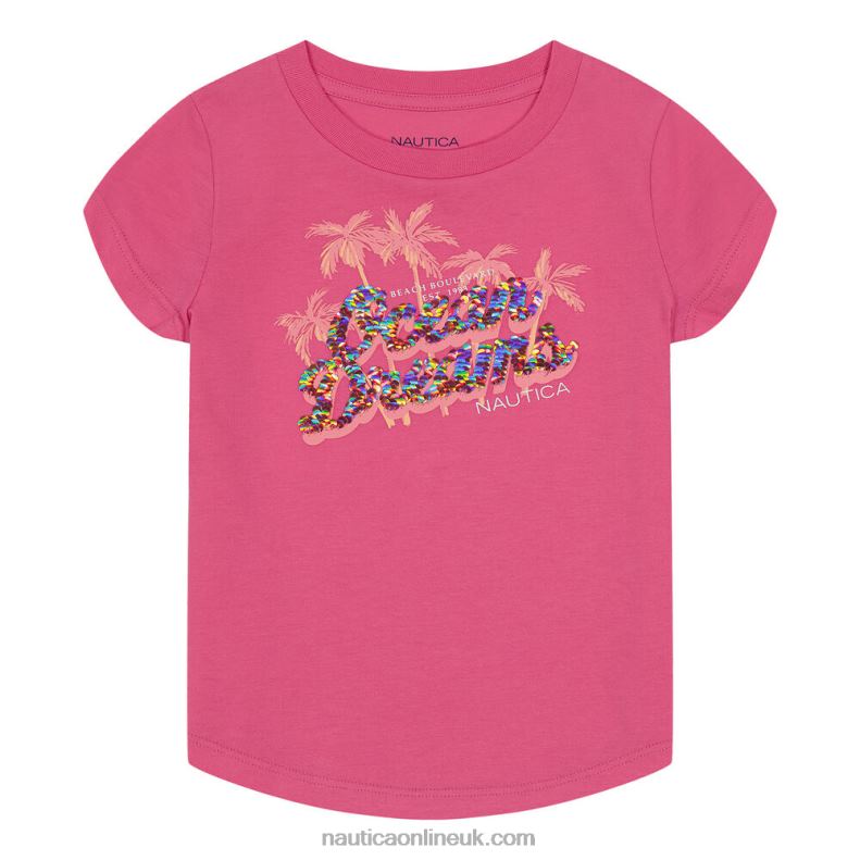 Nautica Little Girls' Ocean Dreams T-Shirt (4-7) L6J4L1532 Purple Heather