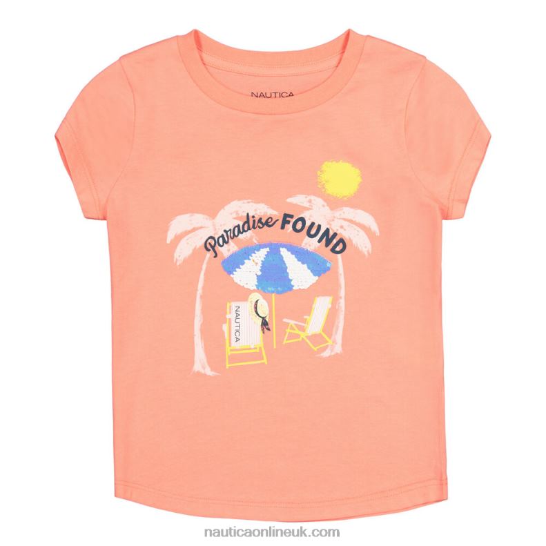 Nautica Little Girls' Paradise Found T-Shirt (4-6X) L6J4L1450 Cruise