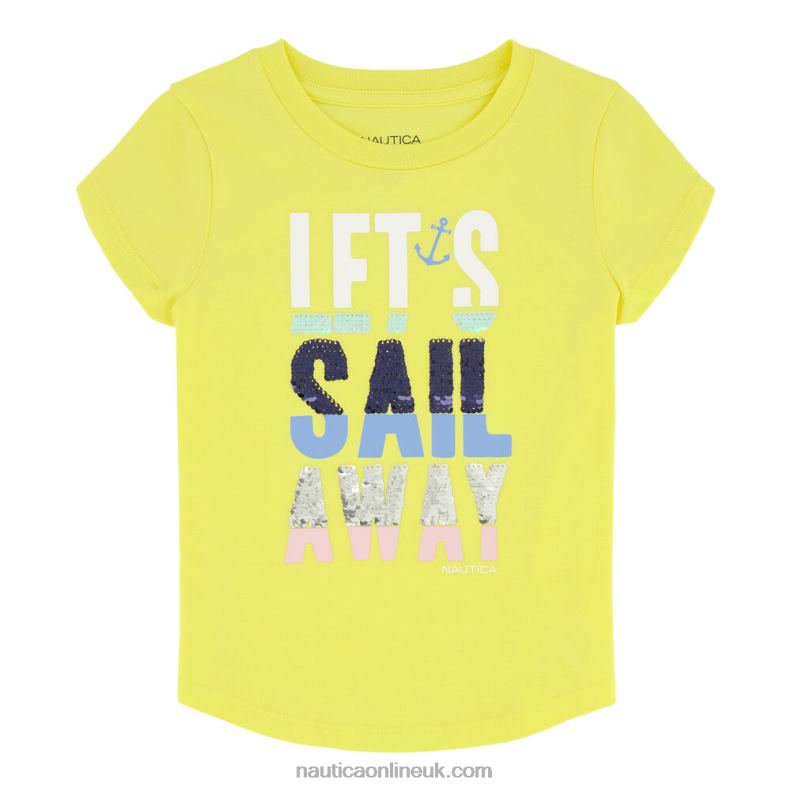 Nautica Little Girls' Sail Away T-Shirt (4-6X) L6J4L1527 Oro