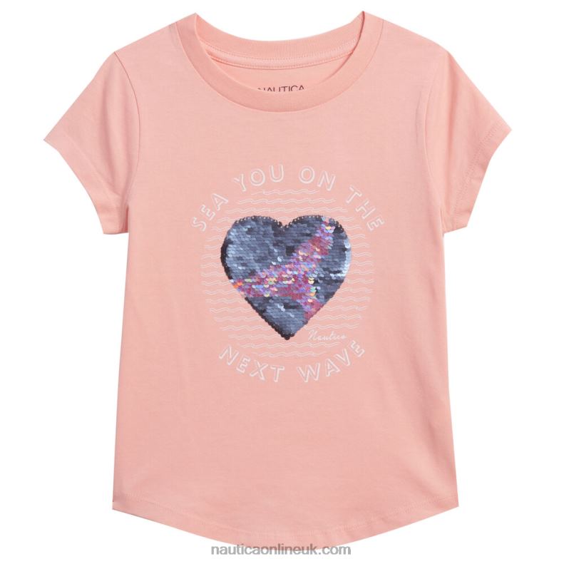 Nautica Little Girls' See You On The Next Wave T-Shirt (4-6X) L6J4L1421 Dreamy Coral Heather