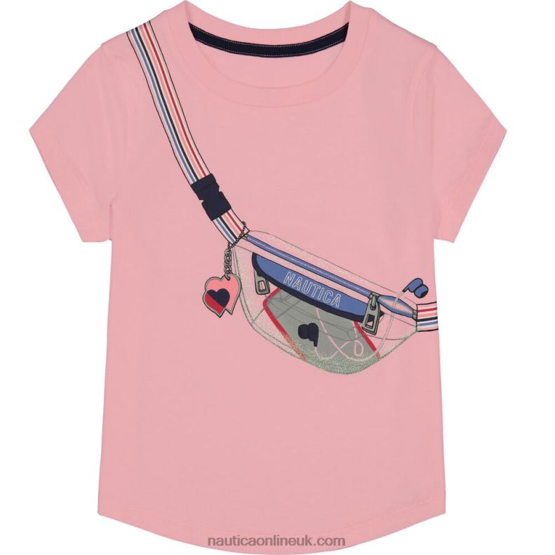 Nautica Little Girls' Shoulder Bag Graphic T-Shirt (4-6X) L6J4L1424 Zinfandel