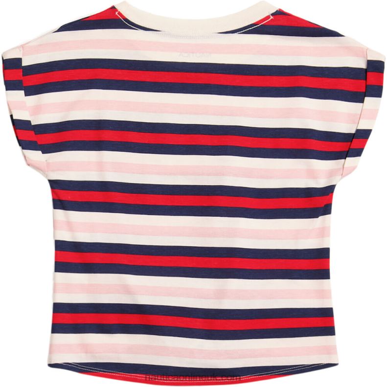 Nautica Little Girls\' Striped Tie-Front Pocket T-Shirt (4-6X) L6J4L1414 Tomato