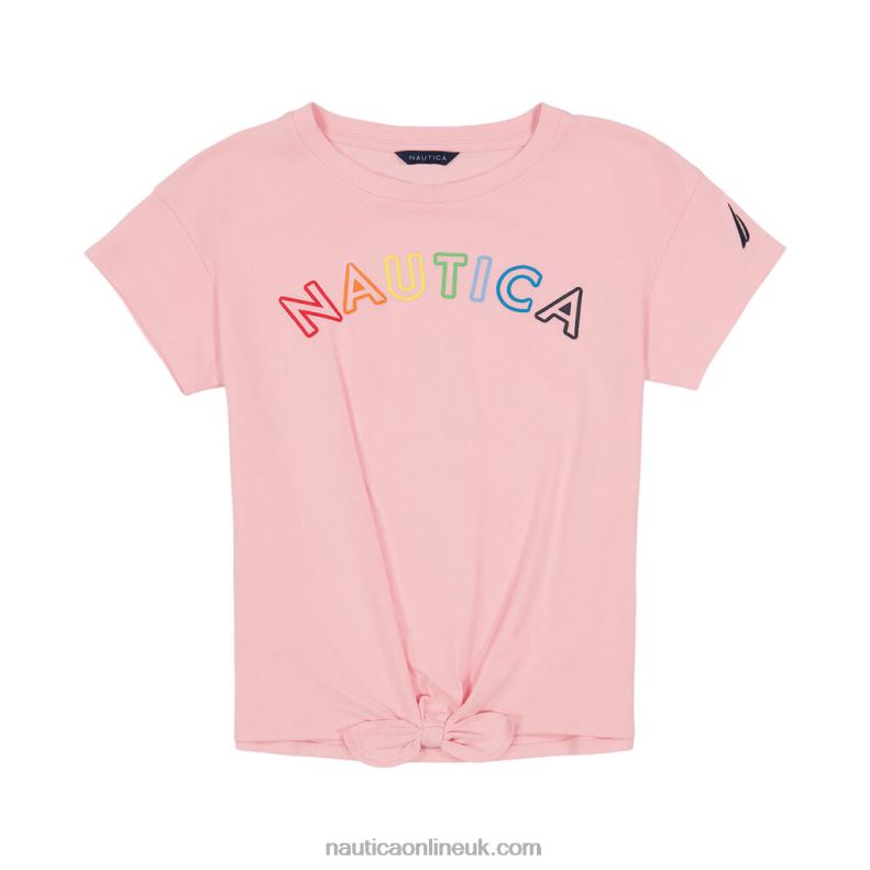 Nautica Little Girls' Tie-Front T-Shirt (4-6X) L6J4L1517 Watermelon