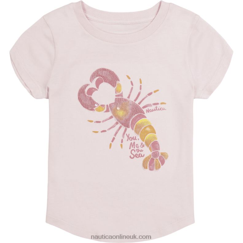 Nautica Little Girls' You Me And The Sea T-Shirt (4-6X) L6J4L1427 Rio Red