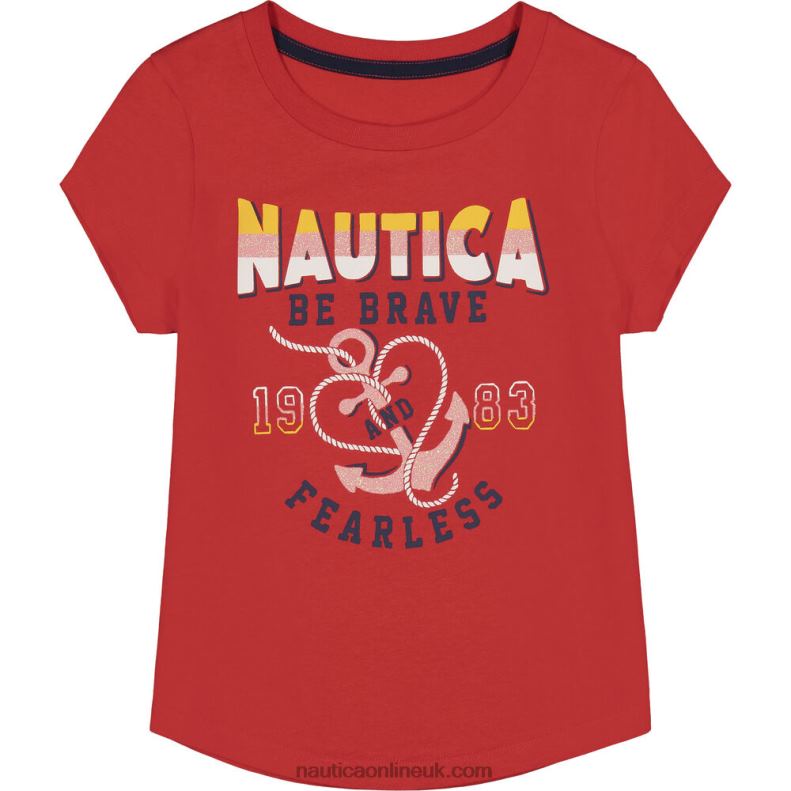Nautica Toddler Girls' Be Brave Graphic T-Shirt (2T-4T) L6J4L1455 Riviera Pink