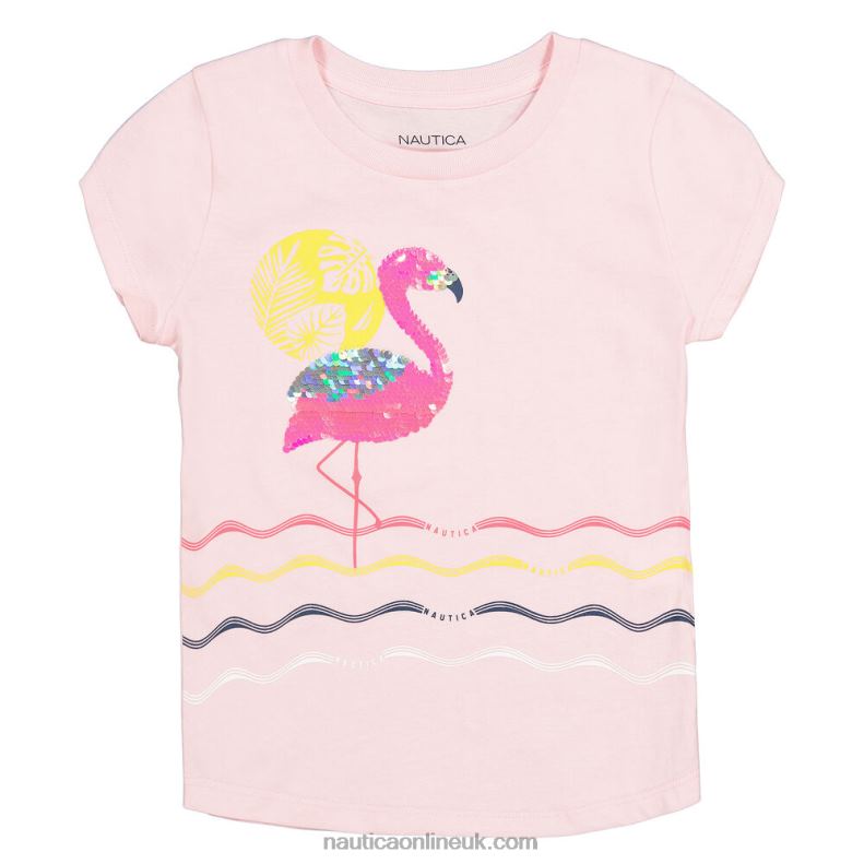 Nautica Toddler Girls' Flamingo T-Shirt (2T-4T) L6J4L1458 Salmon