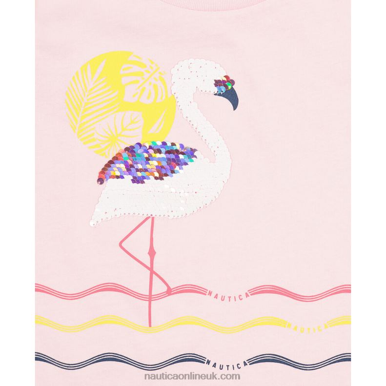 Nautica Toddler Girls\' Flamingo T-Shirt (2T-4T) L6J4L1458 Salmon