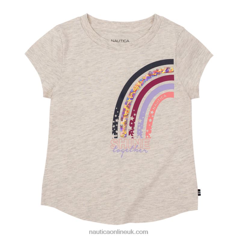 Nautica Toddler Girls' Shine Together T-Shirt (2T-4T) L6J4L1405 Demitasse