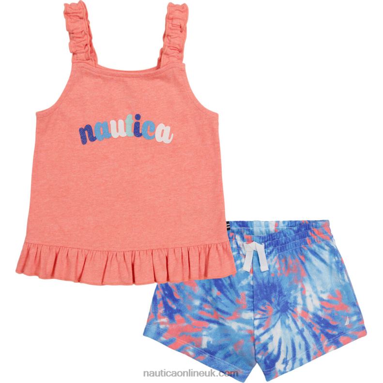 Nautica Toddler Girls' Tank 2Pc Terry Short Set (2T-4T) L6J4L1468 Riggin Red