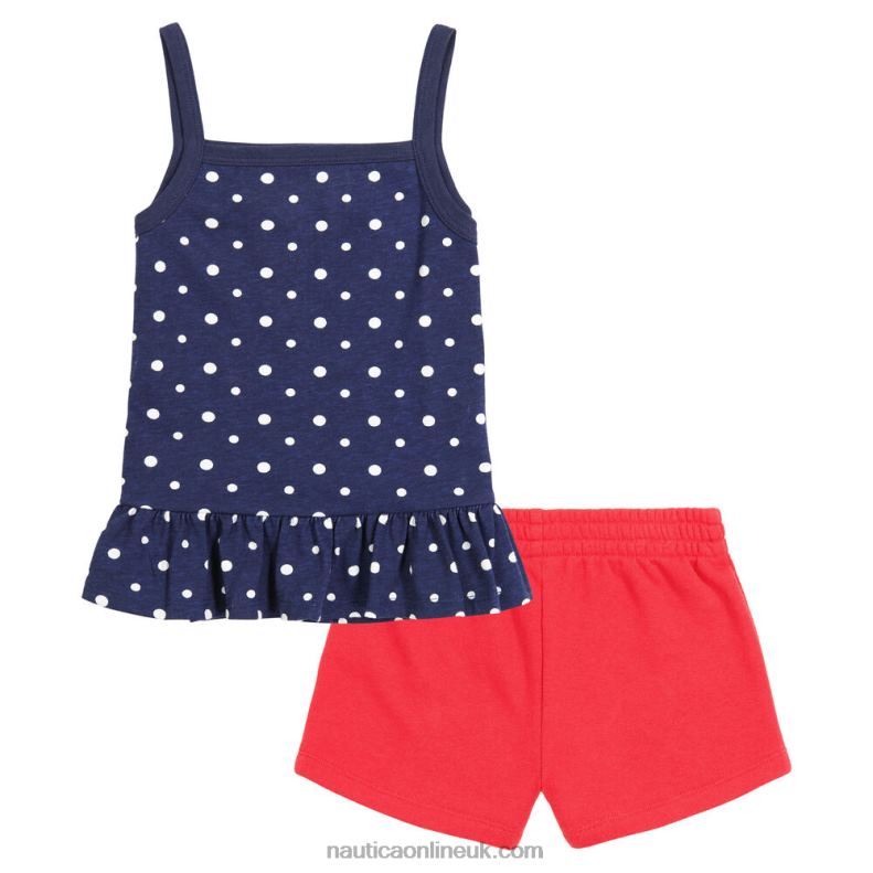 Nautica Toddler Girls\' Tank 2Pc Terry Short Set (2T-4T) L6J4L1501 Antique White Wash