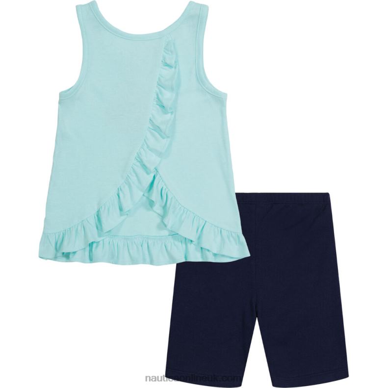 Nautica Toddler Girls\' Tunic 2Pc Bike Short Set (2T-4T) L6J4L1487 Admiral Blue