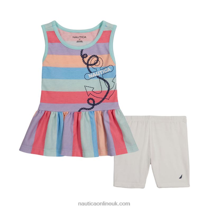 Nautica Toddler Girls' Tunic 2Pc Bike Short Set (2T-4T) L6J4L1530 Admiral Blue