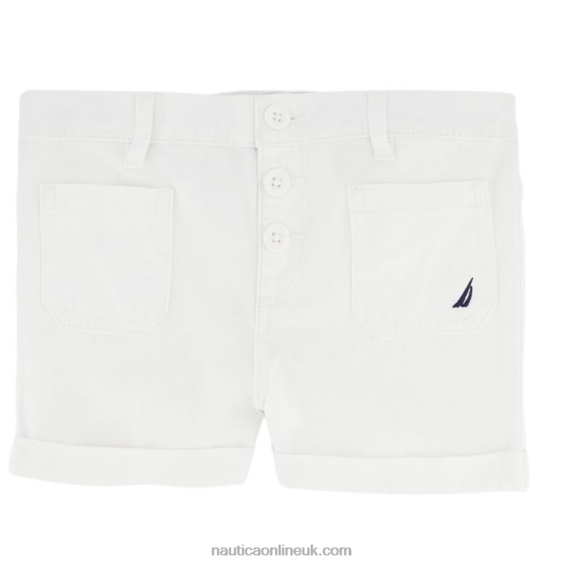 Nautica Little Girls' Cuffed Pull-On Short (4-6X) L6J4L1334 Antique White Wash