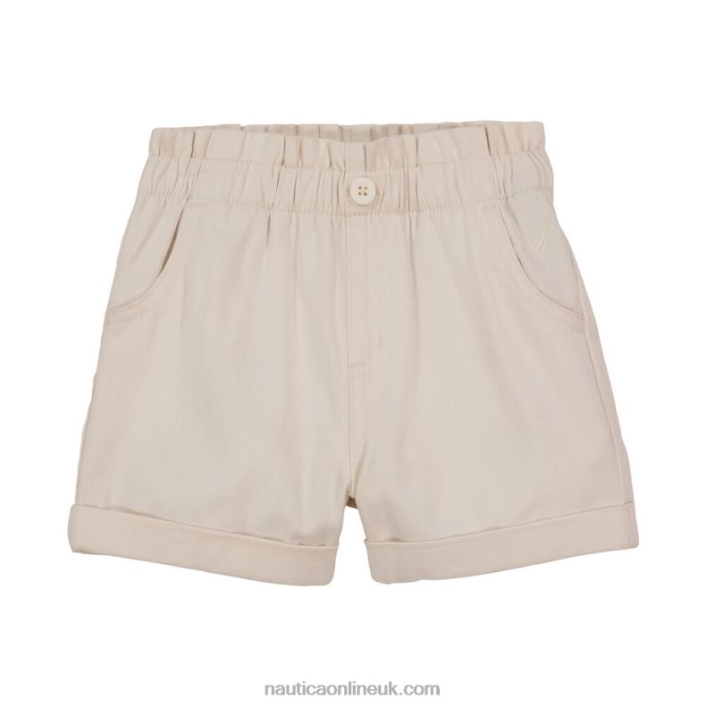Nautica Little Girls' Paperbag Short (4-6X) L6J4L1321 White Cap