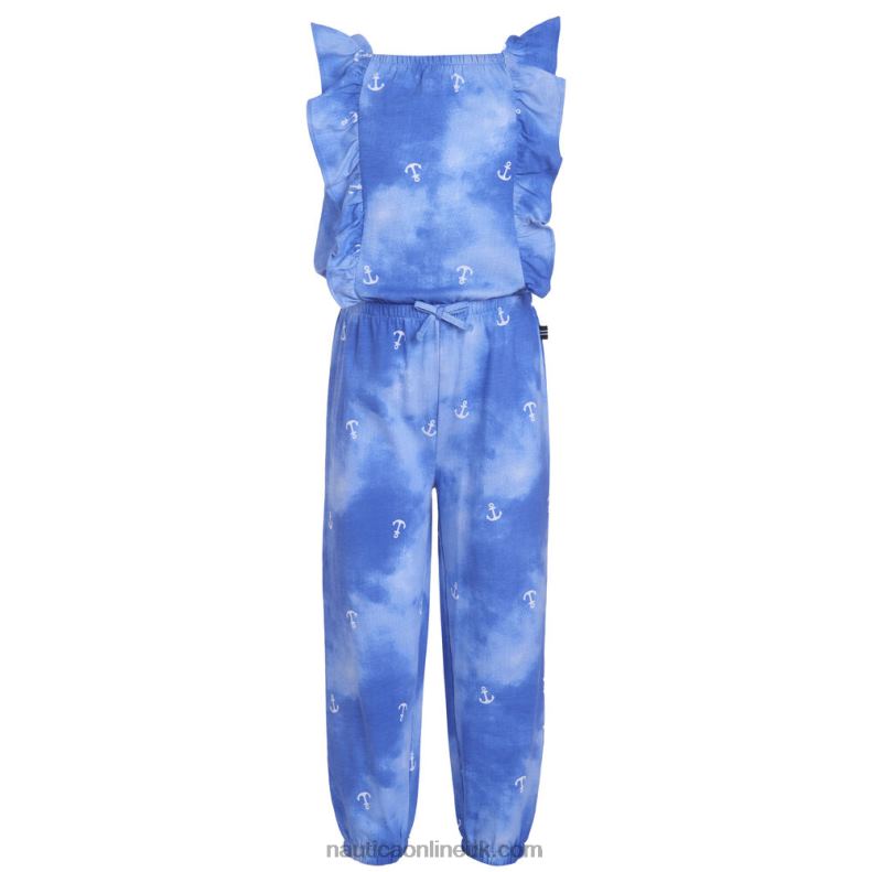 Nautica Little Girls' Tie-Dye Anchor Jumpsuit (4-6X) L6J4L1438 Aquadream