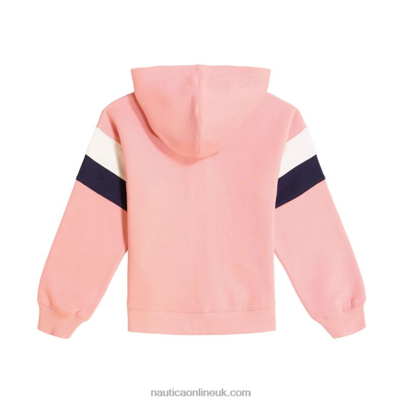 Nautica Girls\' Colorblock Fleece Hoodie (7-16) L6J4L1317 Deep Fuschia