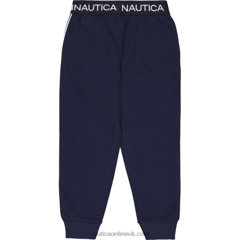 Nautica Girls\' Side-Stripe Fleece Jogger (7-16) L6J4L1349 Navy