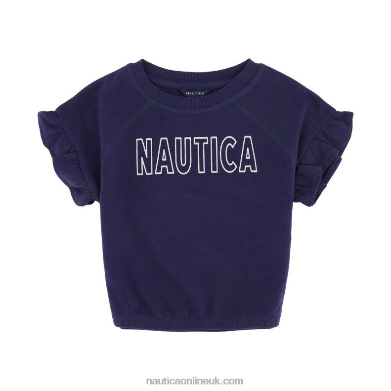 Nautica Little Girls' Tie-Front Sweatshirt (4-7) L6J4L1495 Navy
