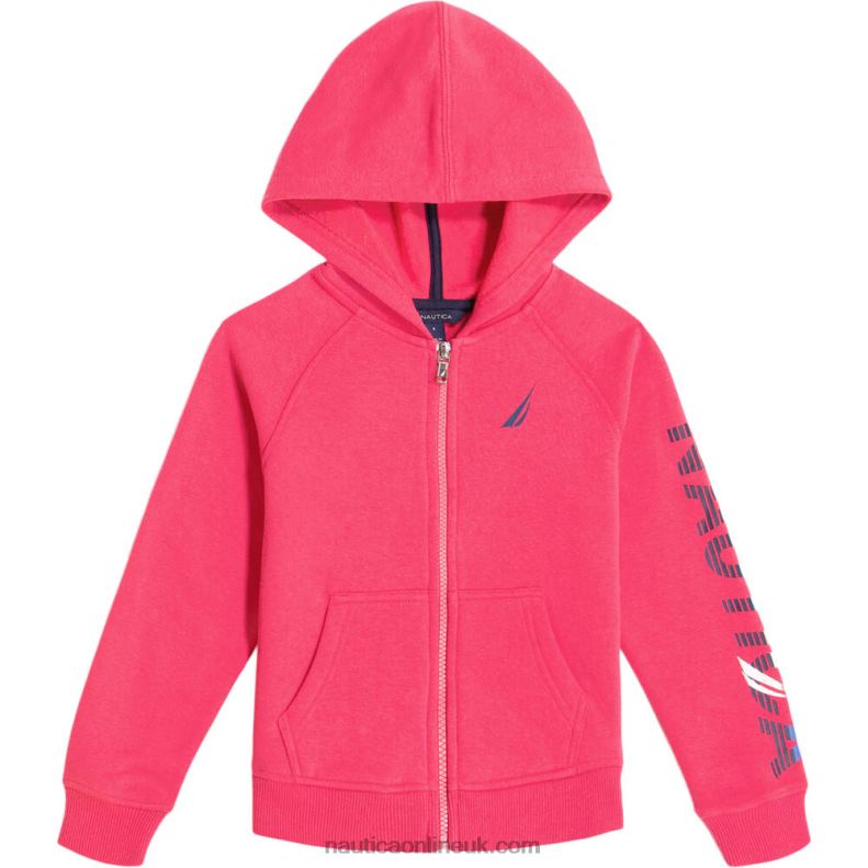 Nautica Toddler Girls' Logo Sleeve Full-Zip Hoodie (2T-4T) L6J4L1433 Dark Acacia