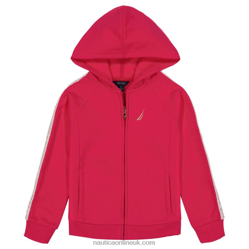 Nautica Toddler Girls' Side-Stripe Full-Zip Hoodie (2T-4T) L6J4L1378 Dark Acacia
