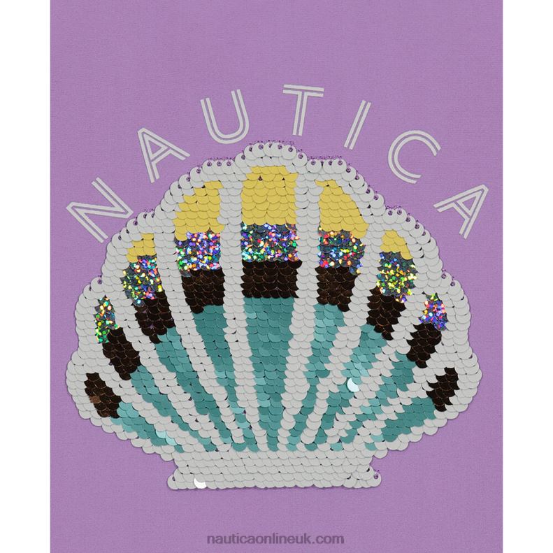Nautica Little Girls\' Seashell One-Piece (4-6X) L6J4L1552 Guppy Grape