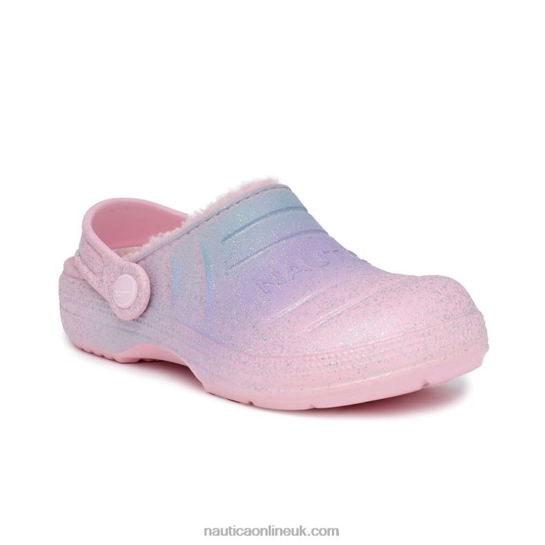 Nautica Girls' Rainbow Glitter Clog L6J4L1542 Cabana Pink