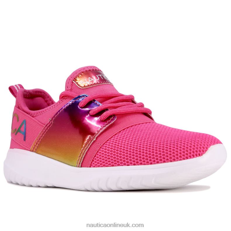 Nautica Girls' Lace-Up Sneaker L6J4L1342 Lure Red Heather