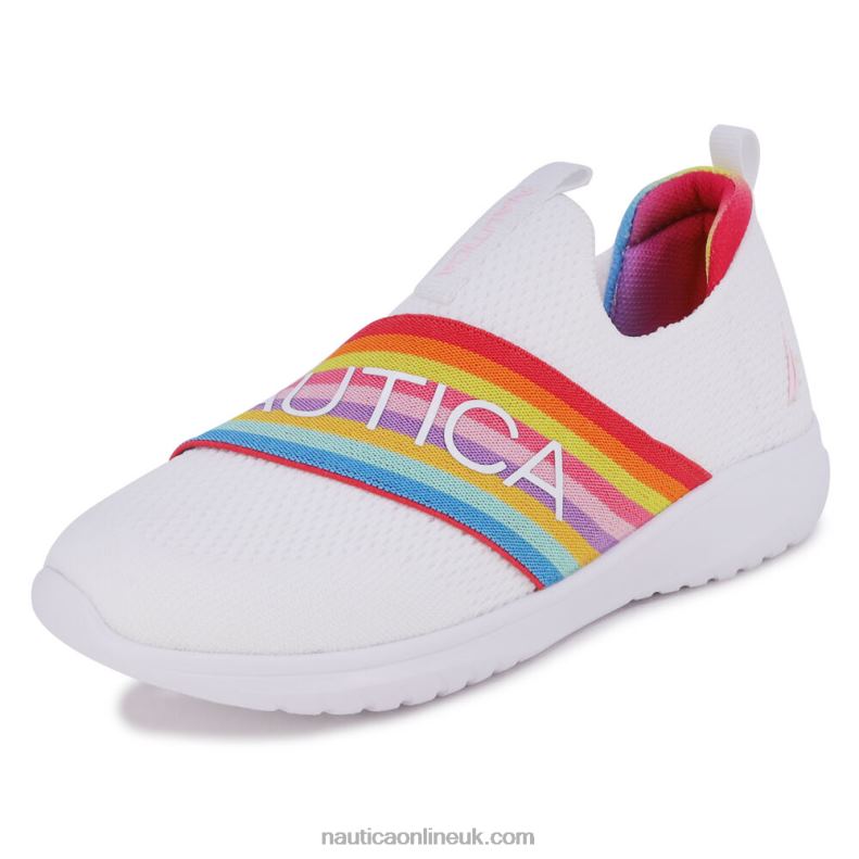 Nautica Girls' Lace-Up Sneaker L6J4L1358 Antique White Wash