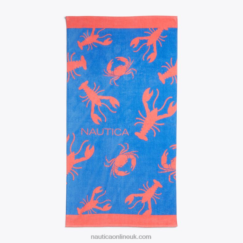 Nautica Lobster Print Beach Towel L6J4L247 Turquoise Men