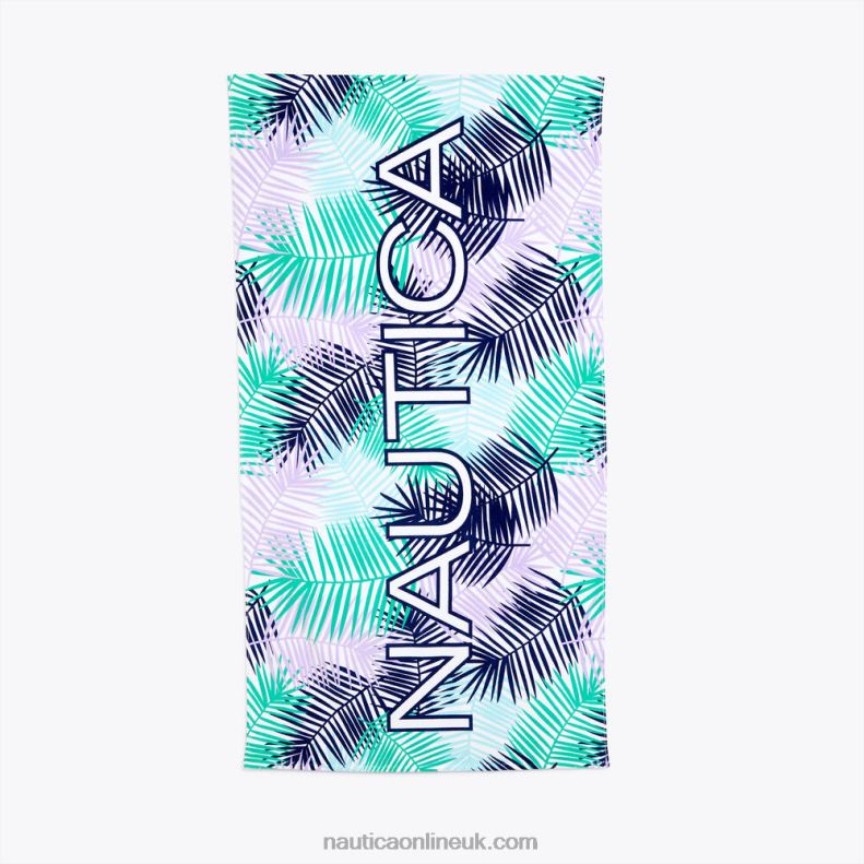 Nautica Palm Print Logo Beach Towel L6J4L896 Multi Kids Men