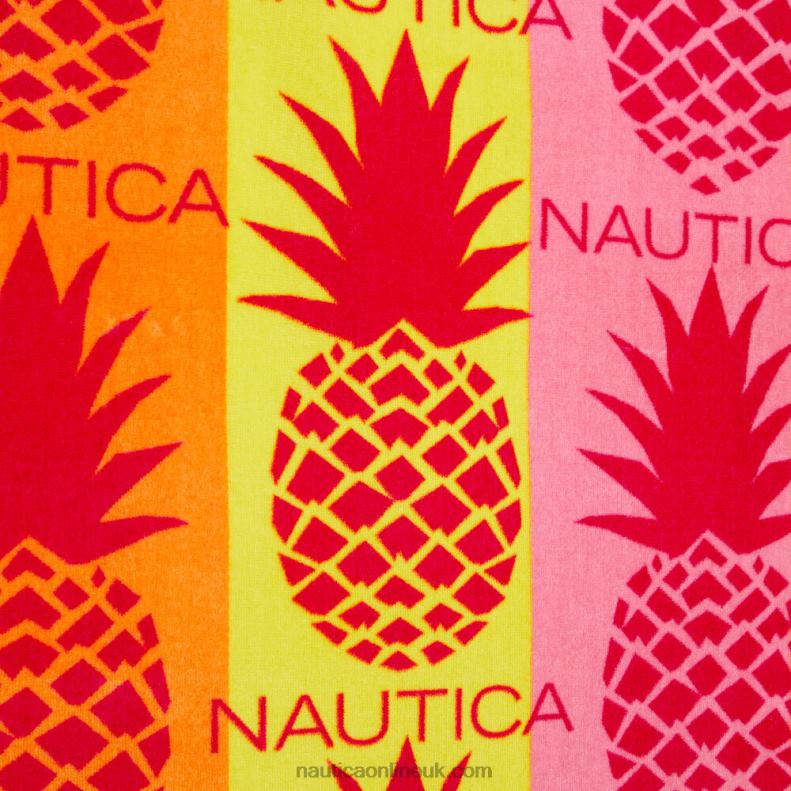 Nautica Pineapple Print Beach Towel L6J4L250 Bow Burgundy Men