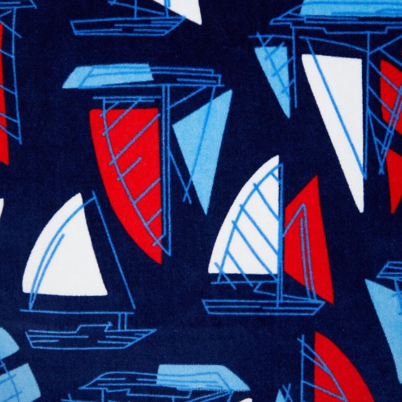 Nautica Sailboat Print Beach Towel L6J4L132 Tugboat Blue Men
