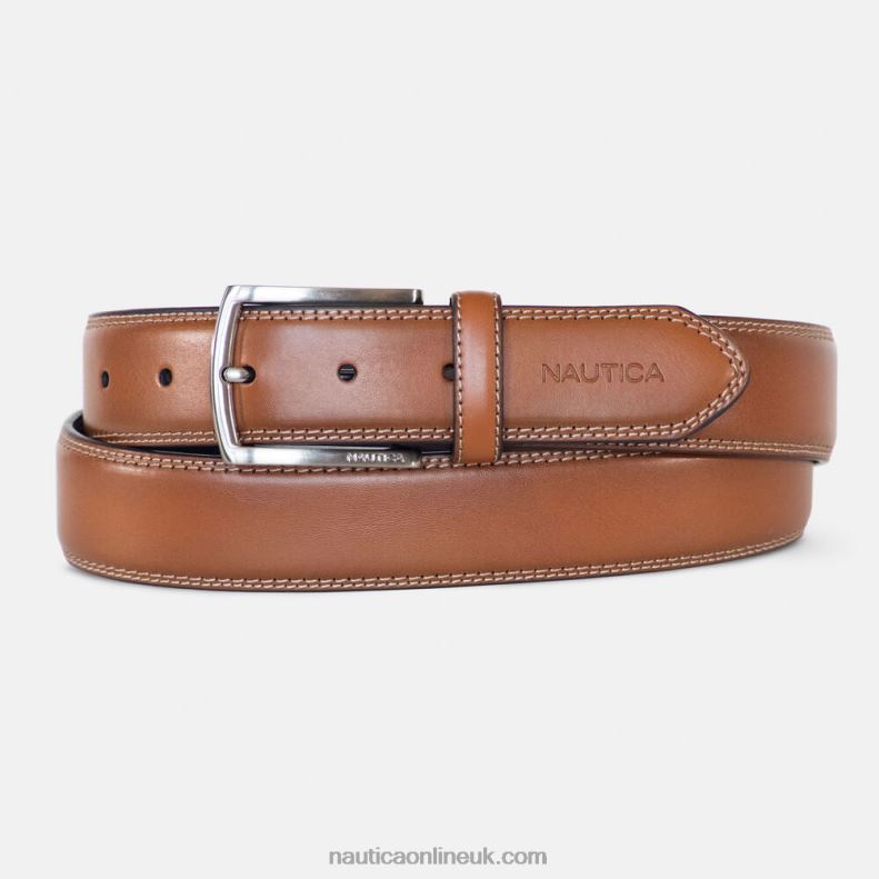Nautica Double-Stitch Belt L6J4L129 Military Tan Men