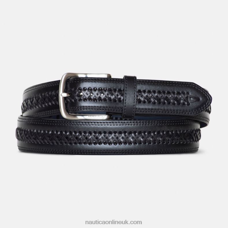 Nautica Lace-Trimmed Belt L6J4L171 True Black Men