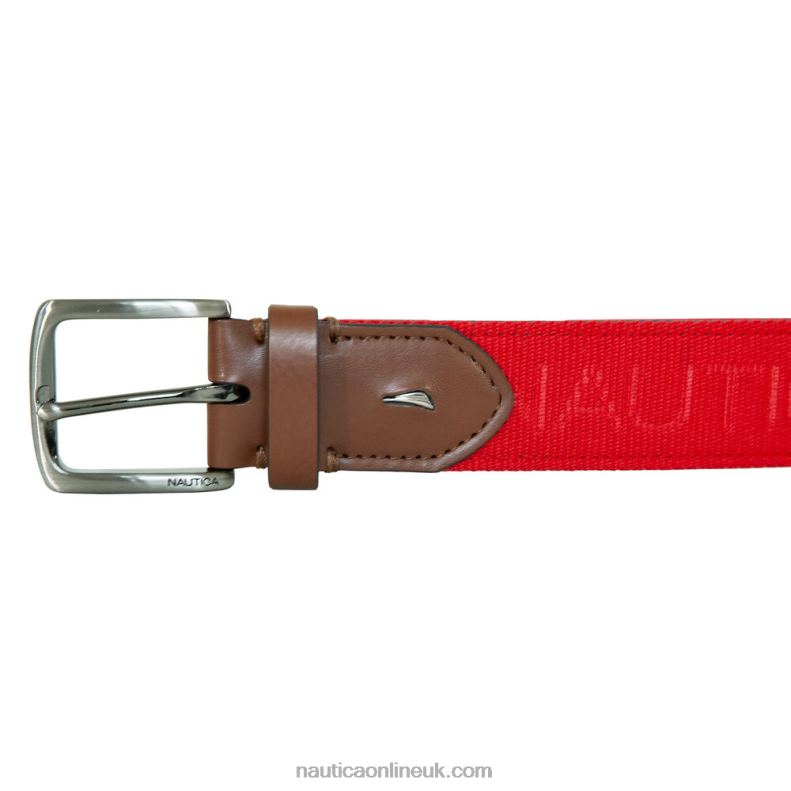 Nautica Logo Embossed Belt L6J4L164 Nautica Red/Orange Men