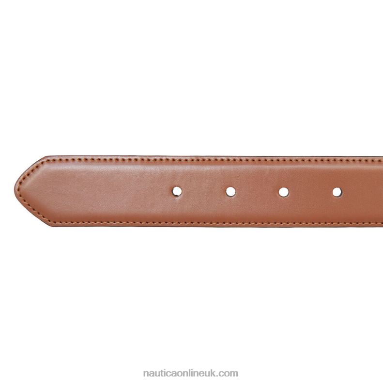 Nautica Reversible Leather Dress Belt L6J4L160 Khaki Beach Men