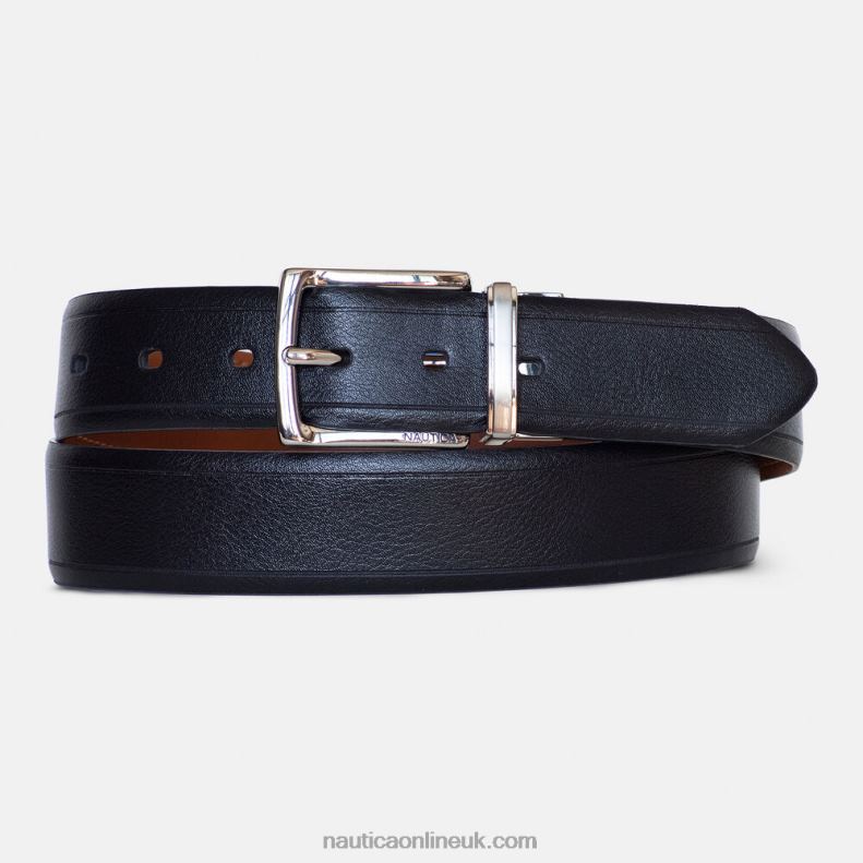 Nautica Reversible Pebbled Belt L6J4L145 True Black Men