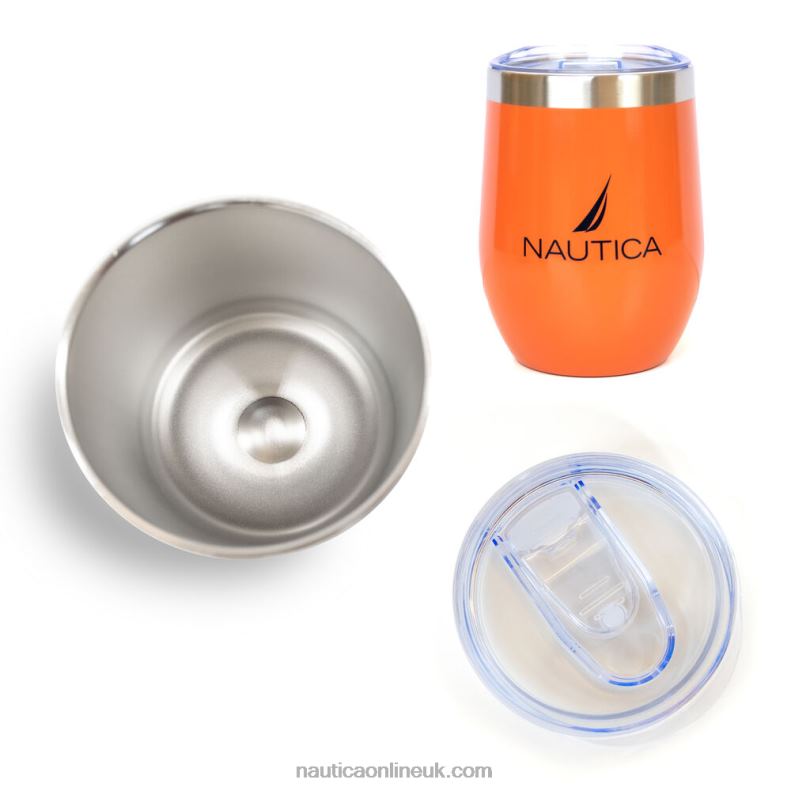 Nautica Logo Double-Walled Stainless Steel Short Tumbler L6J4L279 Multi Men