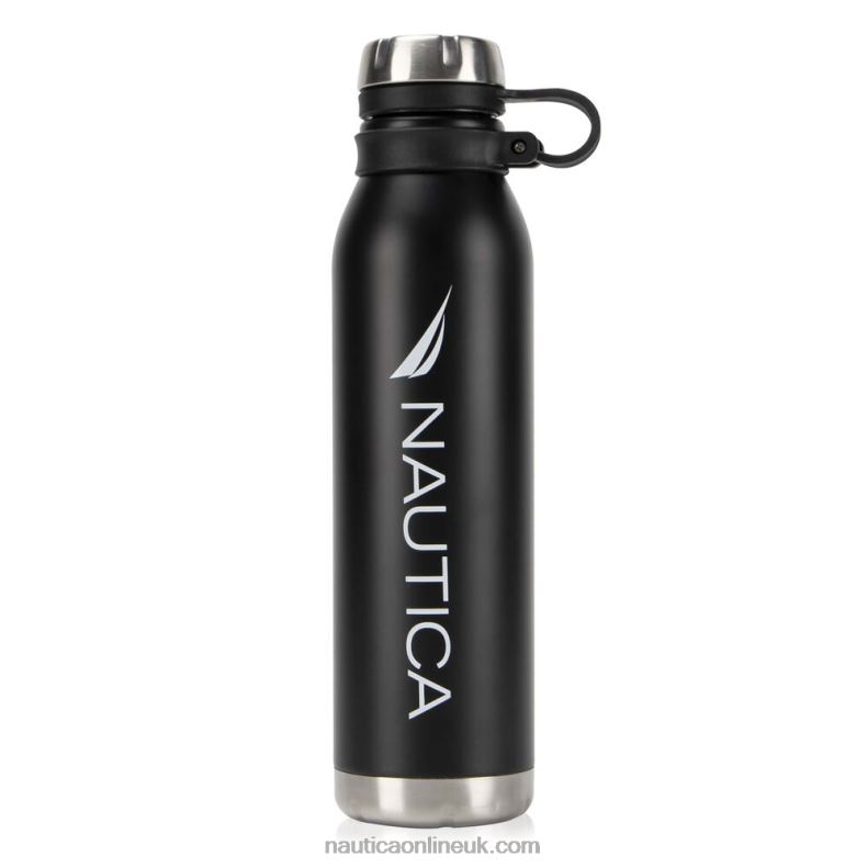 Nautica Logo Double-Walled Stainless Steel Water Bottle L6J4L915 True Black Men