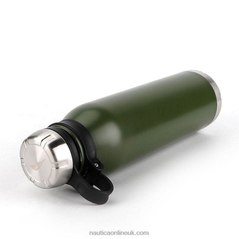 Nautica Logo Double-Walled Stainless Steel Water Bottle L6J4L924 Olive Men