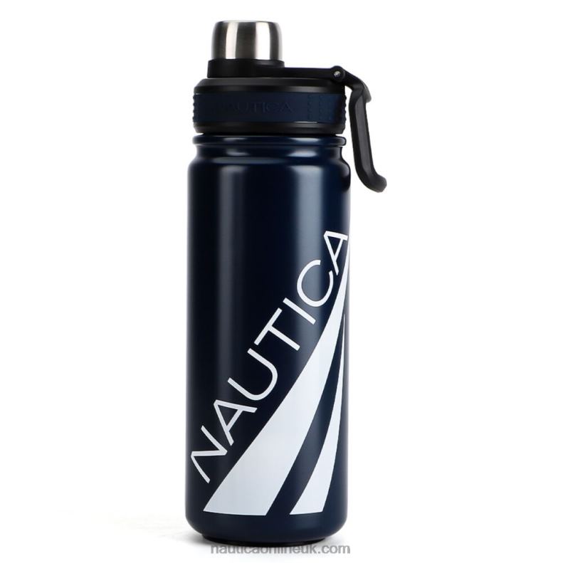 Nautica Oversized Logo Double-Walled Stainless Steel Water Bottle L6J4L273 Navy Men