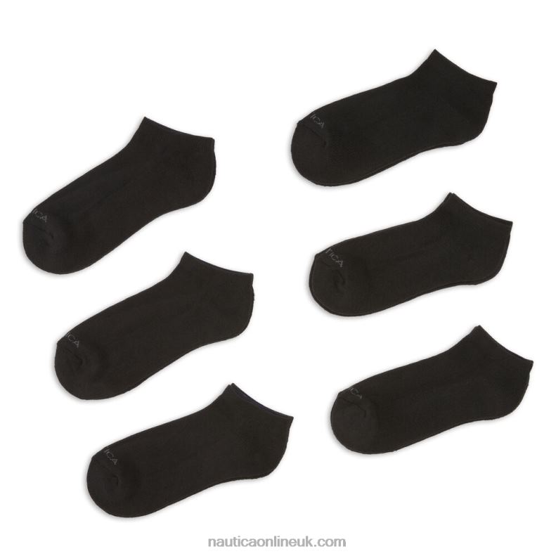 Nautica 6 Pack Athletic Core Sock L6J4L124 True Black Men